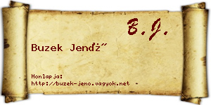 Buzek Jenő névjegykártya
