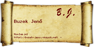 Buzek Jenő névjegykártya